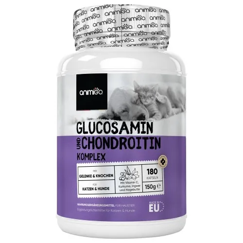 Glucosamin  & und  Chondroitin für Hunde & Katzen - 180 Kapseln - Premium Ergänzung zur Gelenkpflege